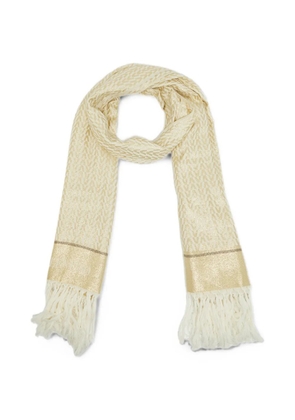 Valentino Garavani Pre-Owned Monogram Lurex jacquard scarf - Neutrals