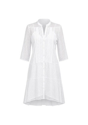 Barbara Bui pintuck-detail swiss-dot dress - White