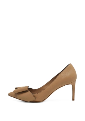 Ferragamo Pre-Owned bow-detail pointed-toe pumps - Neutrals