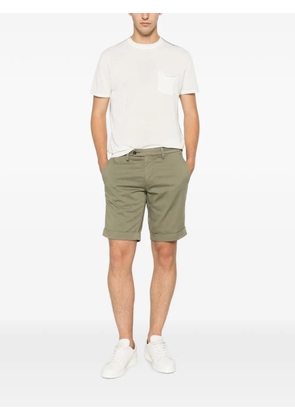 VELA SHOP turn-up cuff belt-loop shorts - Green