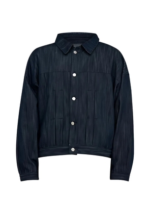 estudio niksen back-strap pleated denim jacket - Blue