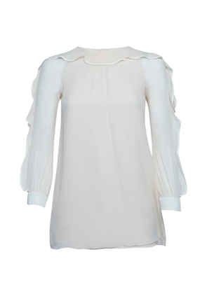 Chloé Pre-Owned long-sleeve ruffle-detail chiffon silk blouse - Pink