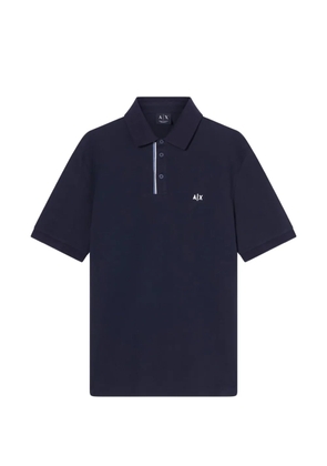 Armani Exchange logo-print piqué polo shirt - Blue