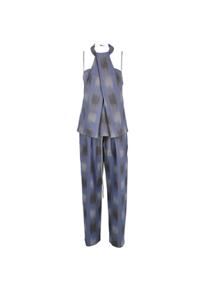 Giorgio Armani Pre-Owned halter-neck with wide-leg trousers and top set - Blue