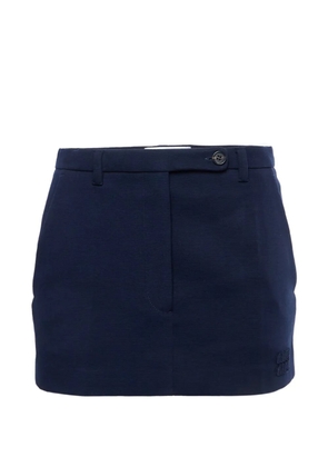 Miu Miu Pre-Owned logo-embroidered mini skirt - Blue