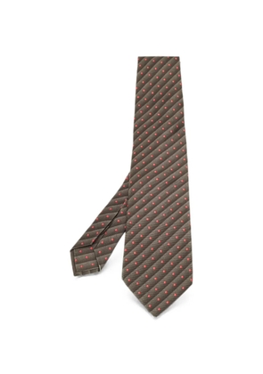 Bvlgari Pre-Owned dotted-stripe silk tie - Green