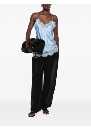 MANSPHIL V-neck lace-trim top - Blue