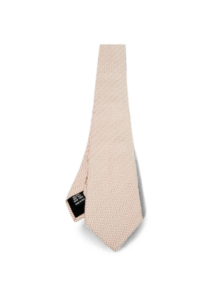 Valentino Garavani Pre-Owned chevron-pattern silk tie - Neutrals