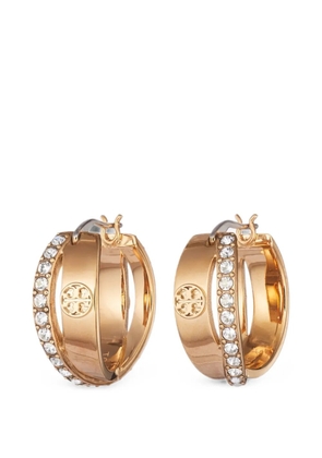 Tory Burch Icon Pavé double hoop earrings - Pink