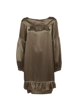 Stella McCartney Pre-Owned ruffled satin mini dress - Brown