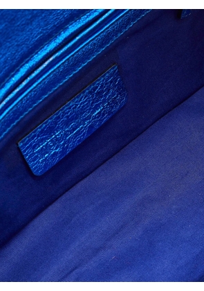 Alexander McQueen Pre-Owned metallic chevron-quilted clutch bag - Blue