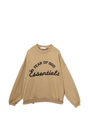 ESSENTIALS logo-print crew neck sweater - Brown