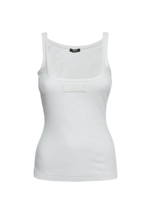 Versace Pre-Owned rib-knit logo-patch tank top - White