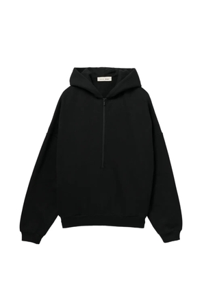 ESSENTIALS logo-print half-zip hoodie - Black