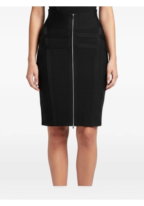 Hervé Léger Pre-Owned bandage-style front-zip mini skirt - Black
