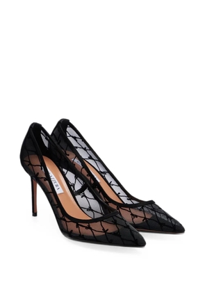 Aquazzura Nude bow-embroidered pumps - White