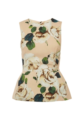 Dolce & Gabbana Pre-Owned floral-print peplum top - Neutrals