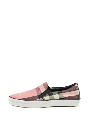Burberry Pre-Owned Gauden check-pattern slip-on sneakers - Pink