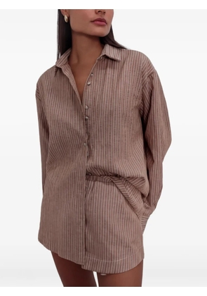 Taylor vertical-stripe shirt - Neutrals