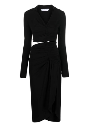 Off-White cut-out draped dress - Black