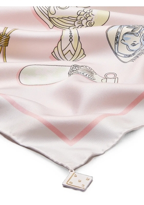 Tory Burch rattles silk square scarf - Pink