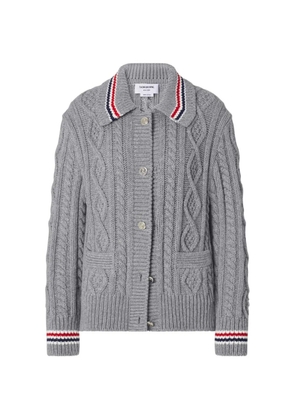 Thom Browne Aran cable-knit cardigan - Grey