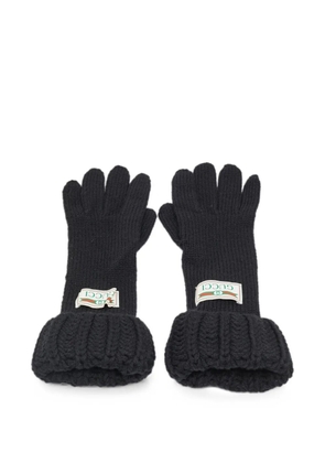 Gucci Pre-Owned rib knit gloves - Black