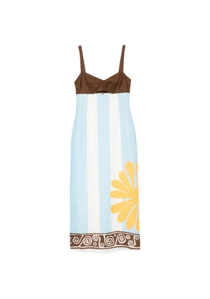 Cala de la Cruz Nara striped midi dress - Brown