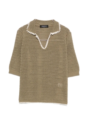 Fabiana Filippi crochet-knit short-sleeve sweater - Green