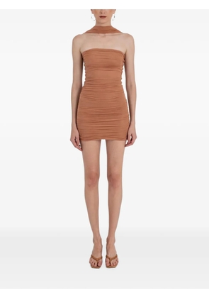 Maygel Coronel Gaita ruched halterneck mini dress - Brown