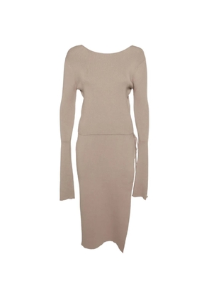 Magda Butrym knitted tie-up top and midi skirt set - Neutrals