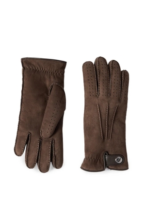 Brunello Cucinelli suede shearling gloves - Brown