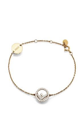 Fendi Pre-Owned F is Fendi crystal-embellished bracelet - Gold
