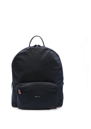 Kiton logo-plaque zip-fastening backpack - Blue