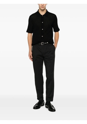 Tagliatore Oliver open-knit short-sleeve shirt - Black