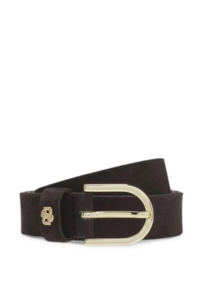 BOSS logo-plaque buckle-fastening belt - Brown