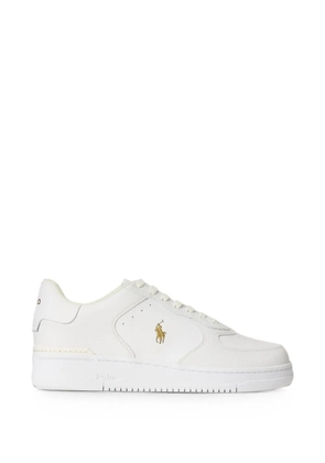 Polo Ralph Lauren logo-embroidered pebbled-effect sneakers - White