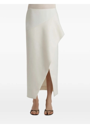KHAITE Jaia ruffled split midi skirt - White