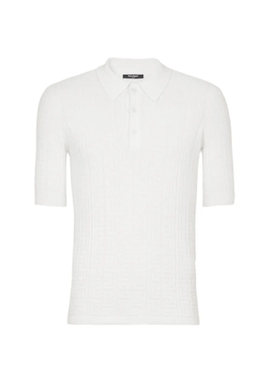 Balmain PB Labyrinth knit polo shirt - White