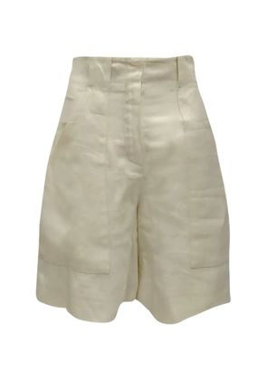 Loro Piana Pre-Owned pleated satin-weave shorts - Neutrals