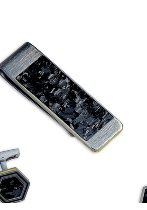 Tateossian carbon-fibre-inlay money clip - Silver