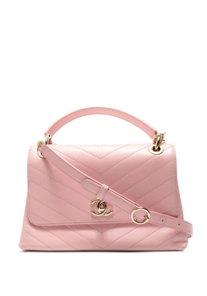 CHANEL Pre-Owned 2019-2020 Chevron Chic Top Handle Flap tote bag - Pink