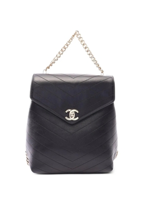 CHANEL Pre-Owned 2018-2019 V-stitch backpack - Black