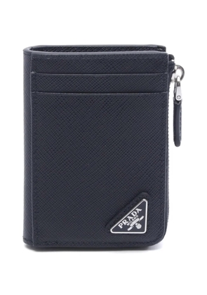 Prada Pre-Owned 2020s Saffiano Triang card-case coin purse - Black
