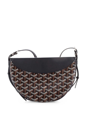 Goyard Pre-Owned Hirondelle Coated Canvas and Leather shoulder bag - Black