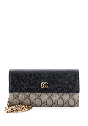 Gucci Pre-Owned GG Marmont Continental Chain Wallet GG Coated Canvas and Leather crossbody bag - Black