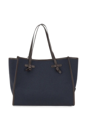 GIANNI CHIARINI Marcella leather-trim tote bag - Blue