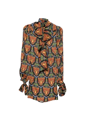 FARM Rio Boho animal-pattern mini dress - Black