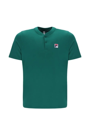 Fila logo-patch button-up T-shirt - Green