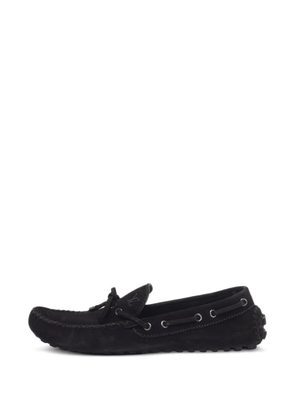 Louis Vuitton Pre-Owned bow-detail suede loafers - Black